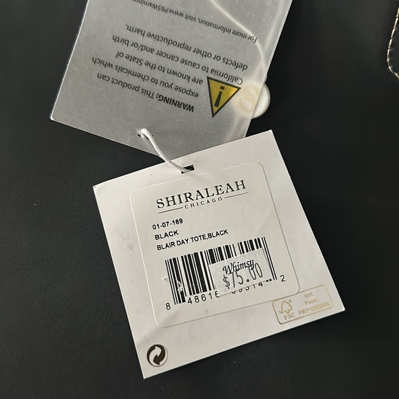 Shiraleah Chicago Blair Day Black Suede Tote - Picture 6 of 6